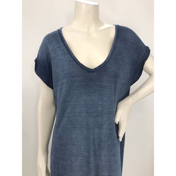 Cloth & Stone Blue Short Sleeve Maxi T-Shirt Dress Size PM - Picture 2 of 12